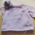 Kundbild DROPS Kid-Silk Uni Colour garn - 25g - Ljus rosa (03): Här är en tröja jag snart stickat...