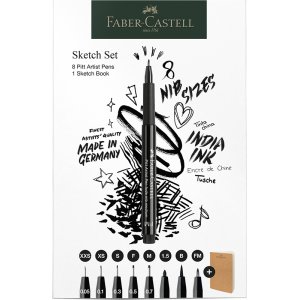 Ritpennset - Faber-Castell - Pitt Artist Pen - Fineliner+Sketchbook Ritpennset - Faber-Castell - Pitt Artist Pen - Fineliner+Sketchbook
