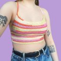 Kundbild Junior 50g - Tutti Frutti Print: Virkad topp med ett garnnystan?
