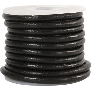 Lädersnöre - svart - 4 mm - 5 m Lädersnöre - svart - 4 mm - 5 m