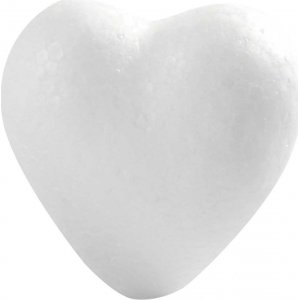 Hjärtan av frigolit - vit - H6 cm - 50 st Hjärtan av frigolit - vit - H6 cm - 50 st