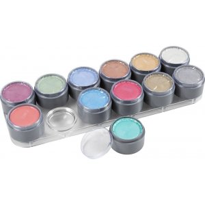 Grimas ansiktsfärg - sminkpalett - pärlemorsfärger - 12 x 15 ml Grimas ansiktsfärg - sminkpalett - pärlemorsfärger - 12 x 15 ml
