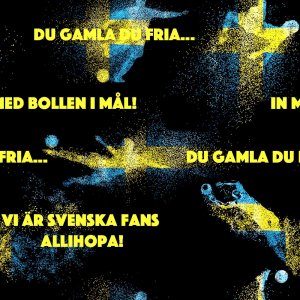 Mönstrad trikå 150 cm - Du Gamla Du Fria (Blå) Mönstrad trikå 150 cm - Du Gamla Du Fria (Blå)