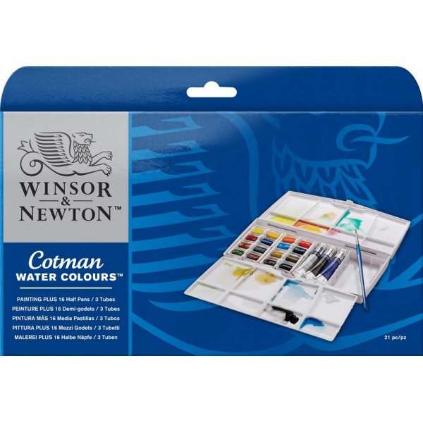 Akvarellfrg W&N Cotman -Mlarbox 16+3 frger