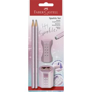Blyertspennset - Faber-Castell - Sparkle - BC+Acc. - Rose Blyertspennset - Faber-Castell - Sparkle - BC+Acc. - Rose