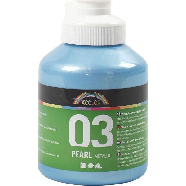 Skolfrg Akryl - Metallic - ljusbl - metallic - 500 ml