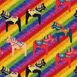 Mönstrad Trikå 150 cm - Dalahäst pride Mönstrad Trikå 150 cm - Dalahäst pride