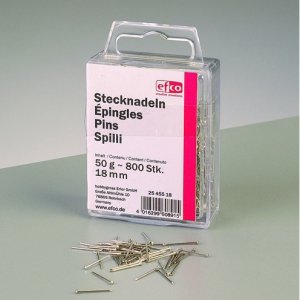Knappnål 18 mm - förnicklad 50 g ~ 800 st. järn Knappnål 18 mm - förnicklad 50 g ~ 800 st. järn